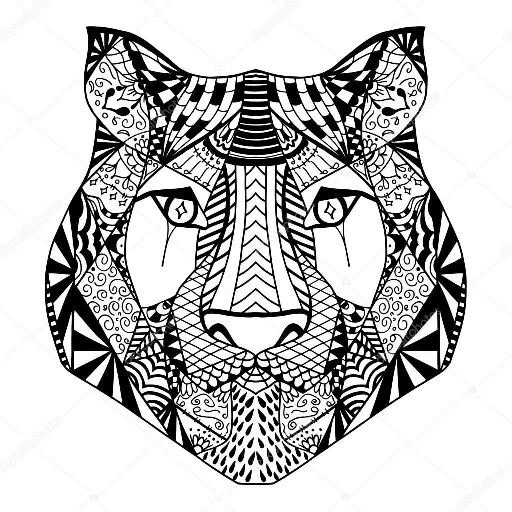 Tijger Hoofd Schets Stockvector Frescomovie 108040422