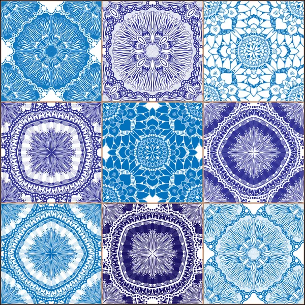 Azulejos piso ornamento colección — Vector de stock