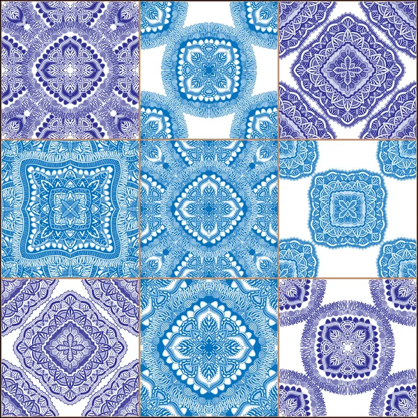 Azulejos piso ornamento colección — Vector de stock