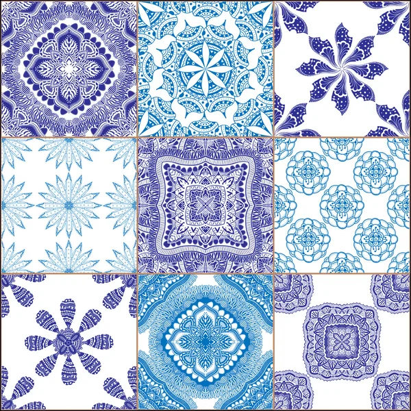 Azulejos piso ornamento colección — Vector de stock