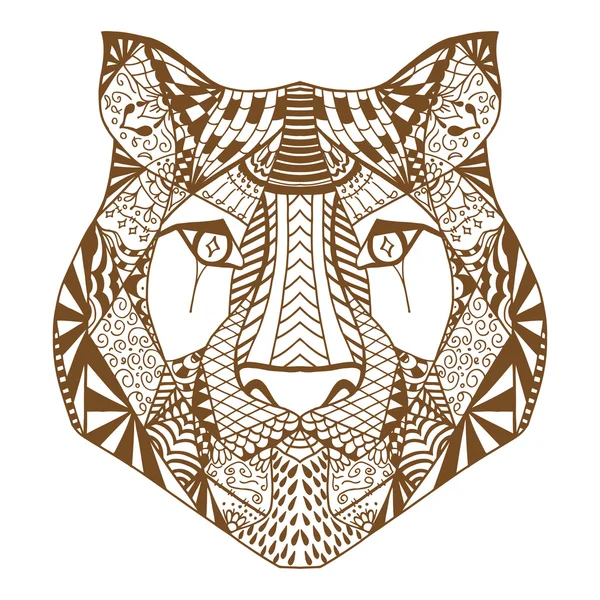 Bosquejo de cabeza de tigre — Vector de stock