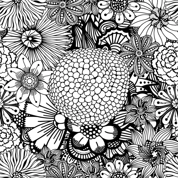 Ručně kreslenou květinové tapety — Stockový vektor