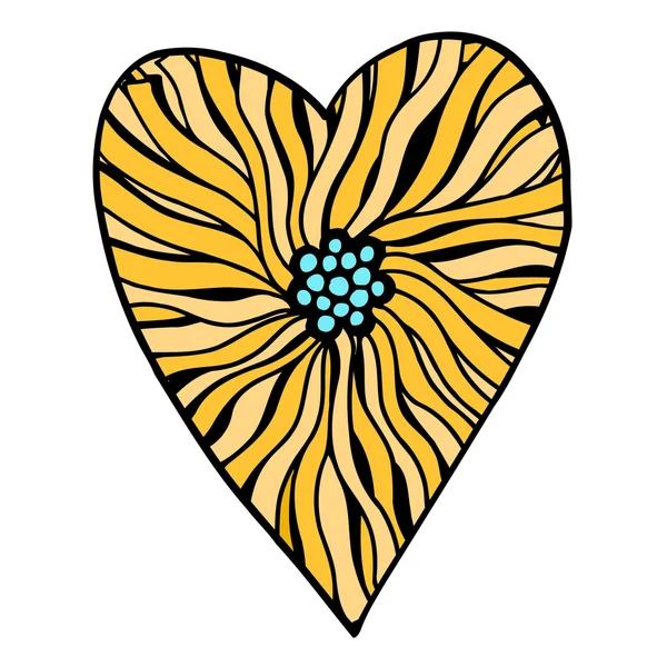Coração de flores padrão zentangle — Vetor de Stock