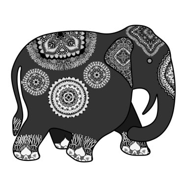 Hand drawn Indian elephant.  clipart