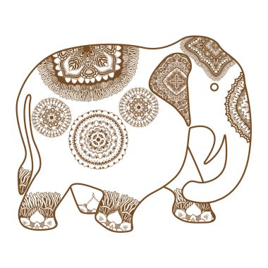 vektör el çizilmiş Fil