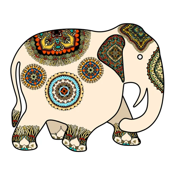 Inredda indisk elefant — Stock vektor