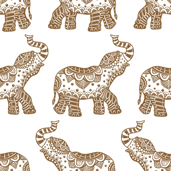 Μοτίβο με ινδικοί ελέφαντες. — Διανυσματικό Αρχείο