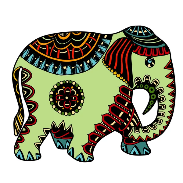 Indische olifant ingericht — Stockvector