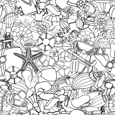 Yaz tatil tatil doodle