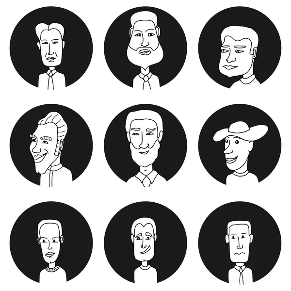 Sketch people icons — Stock Vector