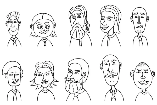 Sketch people icons — Stock Vector