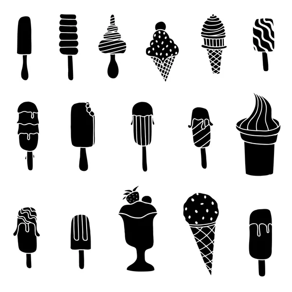 Set de helados aislados en blanco — Archivo Imágenes Vectoriales