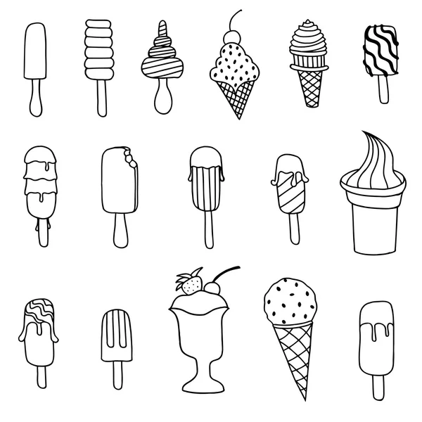 Conjunto de iconos de helado — Vector de stock