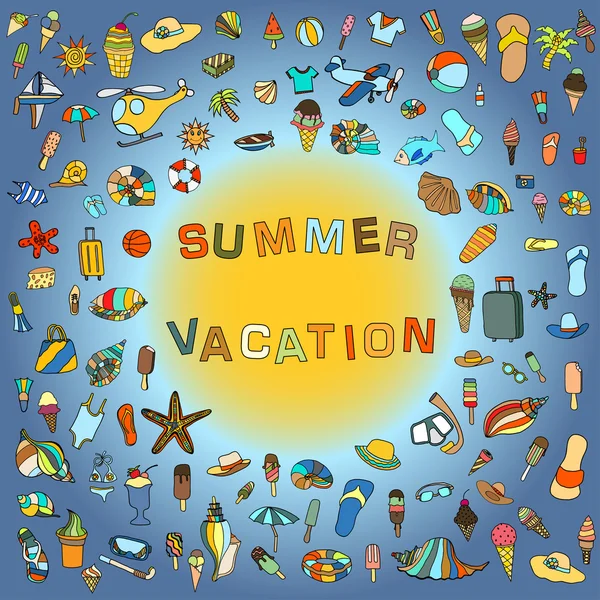 elle çizilmiş Doodle çizgi film seti