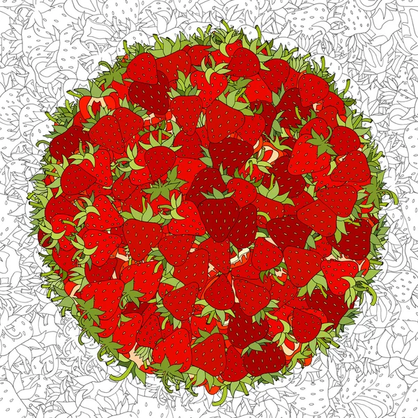 Achtergrond met aardbeien — Stockvector