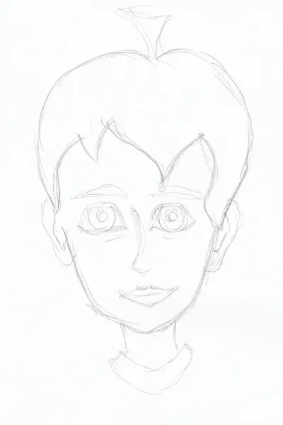 Pencil sketch of boy — Stock Photo, Image