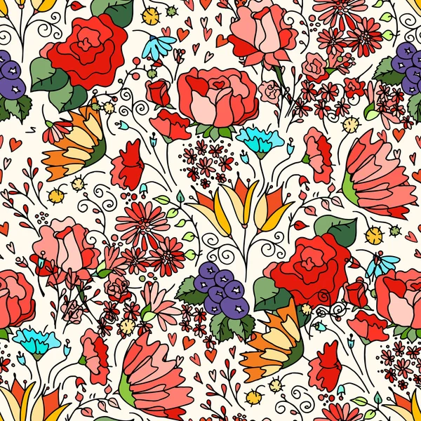 Fleurs motif sans couture — Image vectorielle