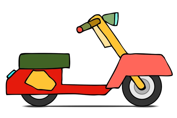 Einzelnes klassisches Moped — Stockvektor