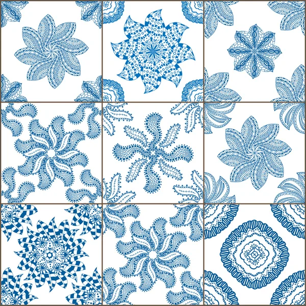 Azulejos piso ornamento colección — Vector de stock