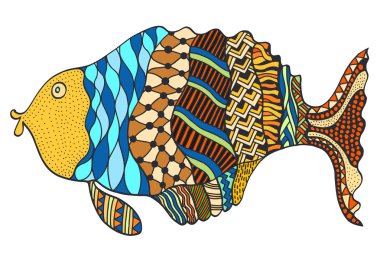 çizilmiş balık el.