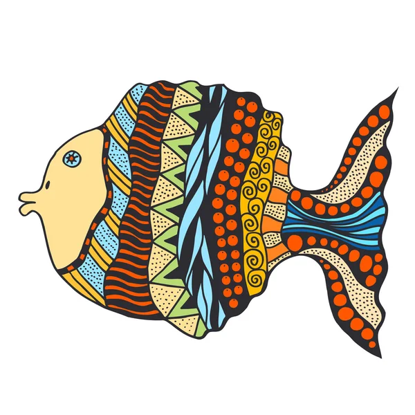 Poisson dessiné à la main . — Image vectorielle