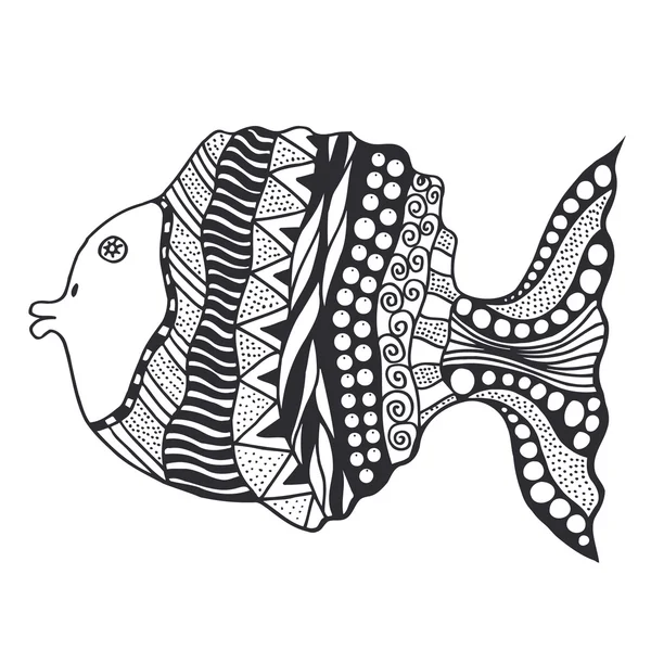 Illustration de poisson doodle . — Image vectorielle