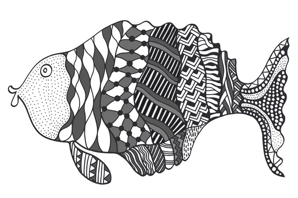 Illustration de poisson doodle . — Image vectorielle