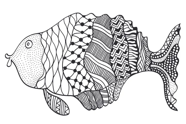 Illustration de poisson doodle . — Image vectorielle