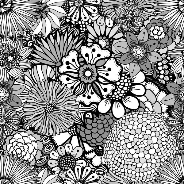 Papel de parede floral desenhado à mão — Vetor de Stock