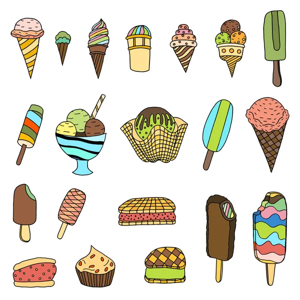 矢量冰淇淋的集合 — 图库矢量图片