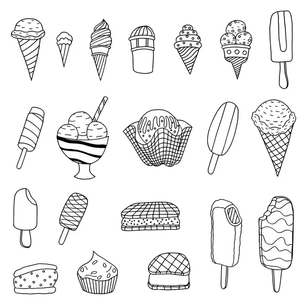 Collection of vector ice cream — Stock Vector