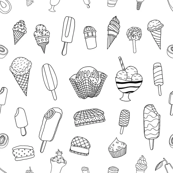 Seamless ice cream pattern — Stock Vector