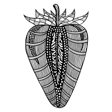 Çilek elle çizilmiş