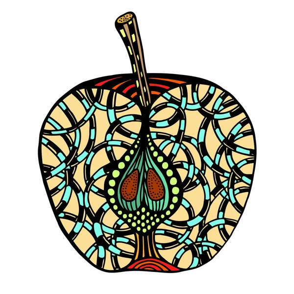 Decoratieve gekleurde apple — Stockvector