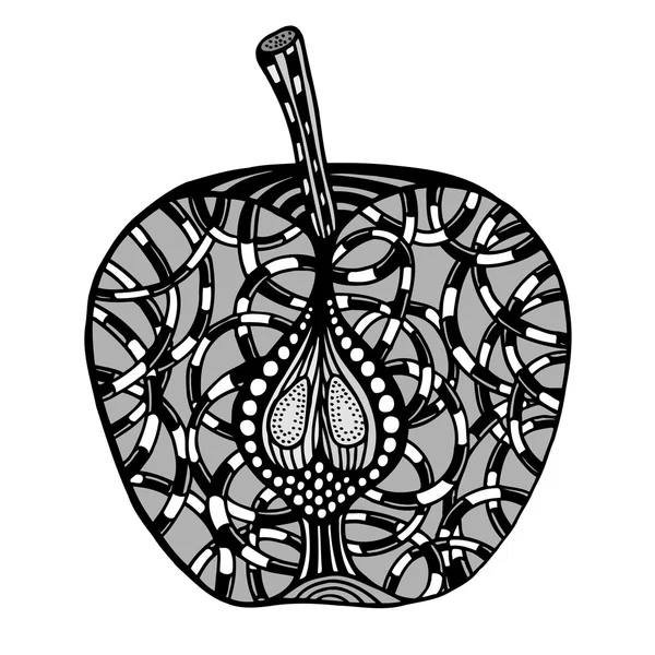 Apple zentangle patroon — Stockvector