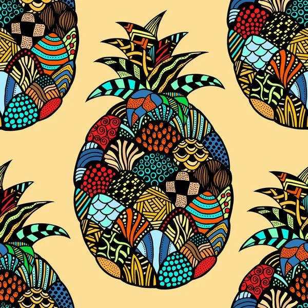 Ananas disegnato a mano — Vettoriale Stock