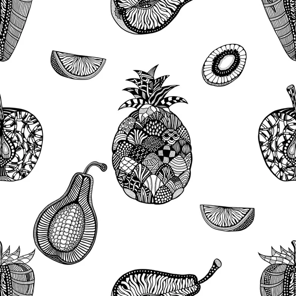 Ananás desenhado à mão —  Vetores de Stock