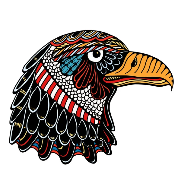 Kleur Eagle hoofd — Stockvector