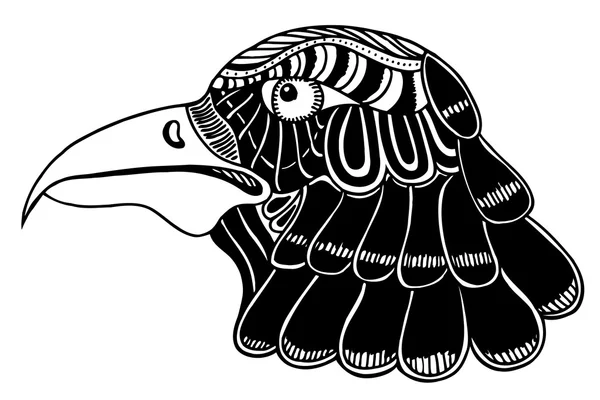 Cabeza de águila dibujada a mano . — Vector de stock