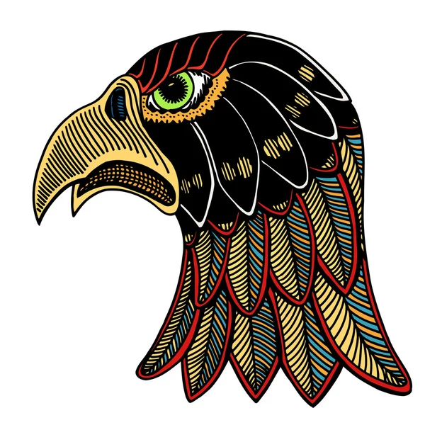 Kleur Eagle hoofd — Stockvector