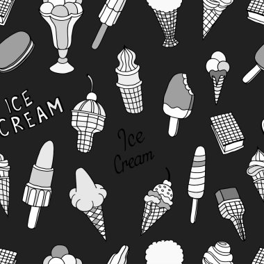 Elle çizilmiş dondurma desen