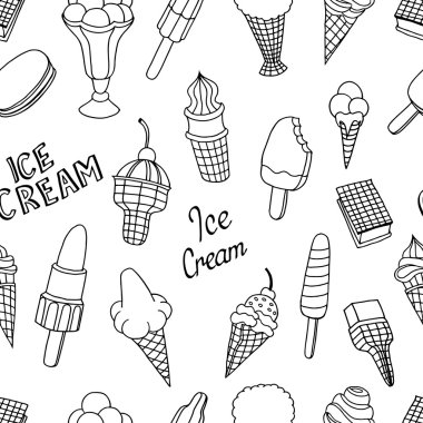 Elle çizilmiş dondurma desen