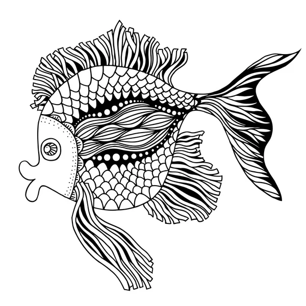 Doodle contour poisson — Image vectorielle