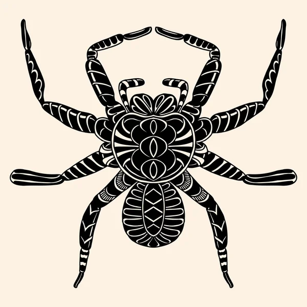 Spider with abstract pattern. — Stock Vector