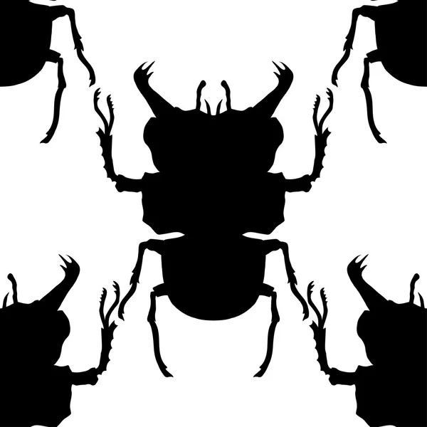 Pola dengan siluet bug - Stok Vektor