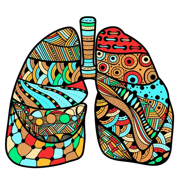 Pulmones dibujados a mano — Archivo Imágenes Vectoriales