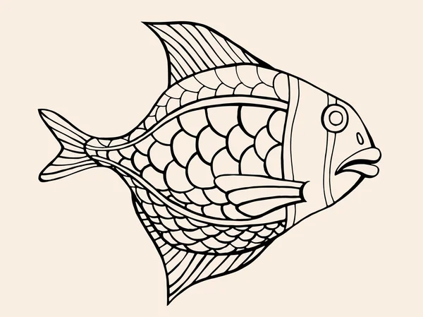 Poisson graphique ornemental — Image vectorielle