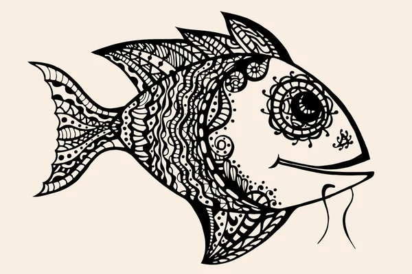 Poisson graphique ornemental — Image vectorielle