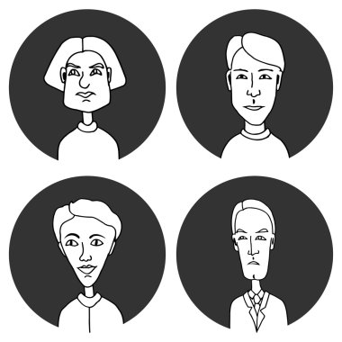 Kroki insanlar simgeler.