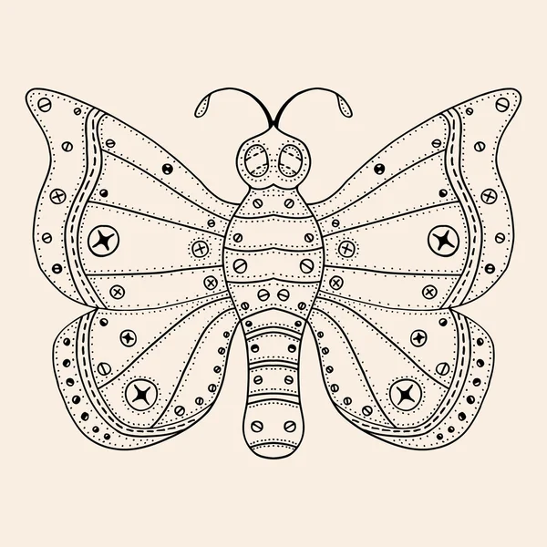Wirrwarr stilisierter Schmetterling — Stockvektor